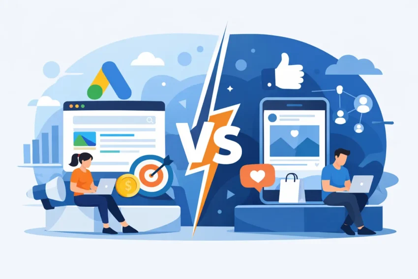 Google Ads vs Facebook Ads: ce alegi?